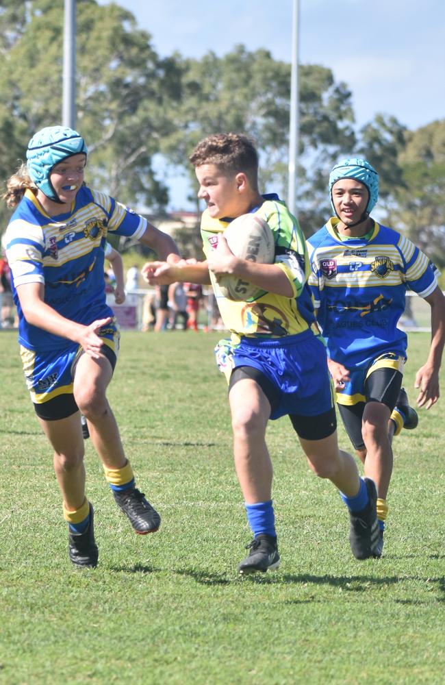 Cooper Pullen in the Wanderers v Souths Sharks final in the RLMD U13s division in Mackay. August 14, 2021. Picture: Matthew Forrest