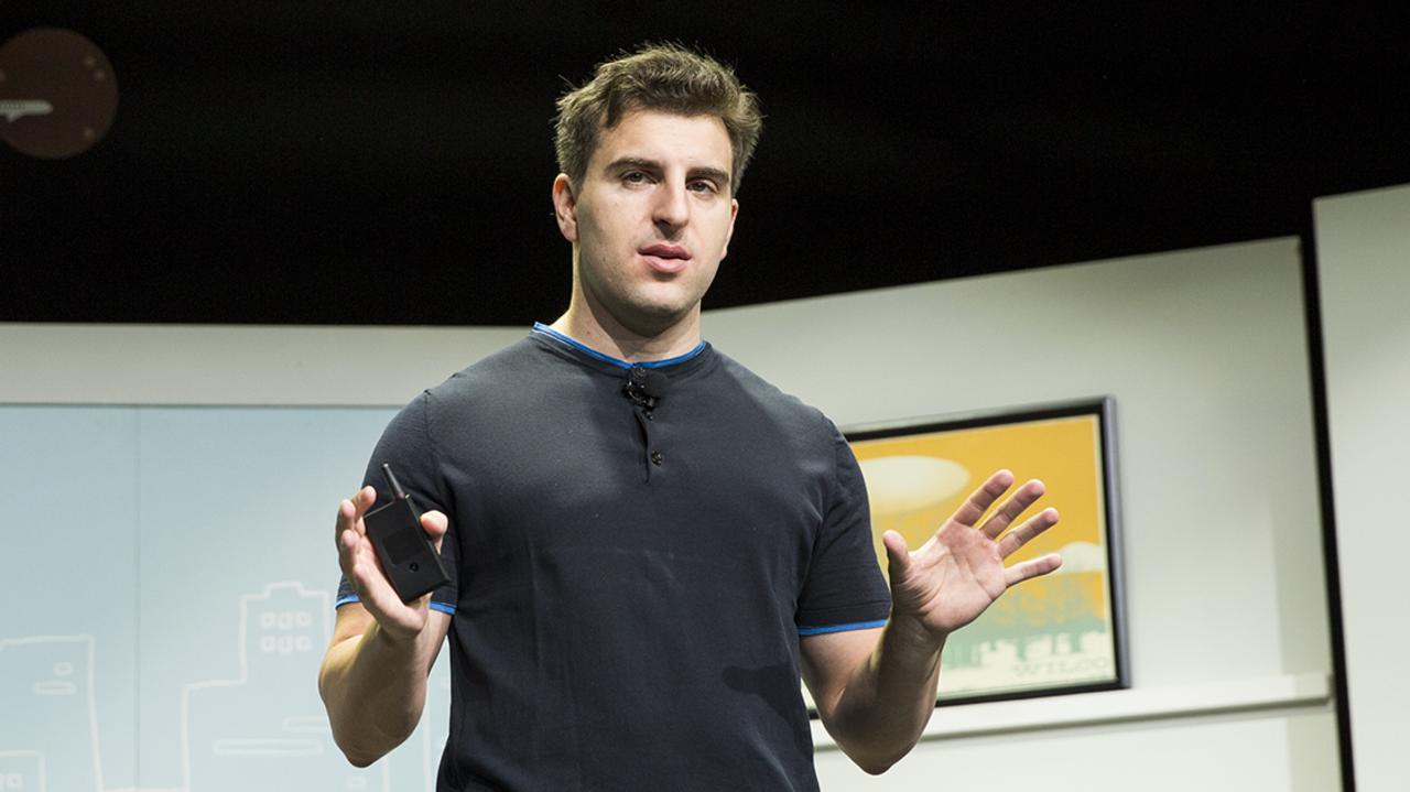 Airbnb co-founder and CEO Brian Chesky at the relaunch of Airbnb in 2016