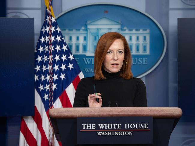 White House Press Secretary Jen Psaki holds the daily press briefing in the Brady Press Briefing Room of the White House in Washington, DC, February 3, 2021. (Photo by SAUL LOEB / AFP)