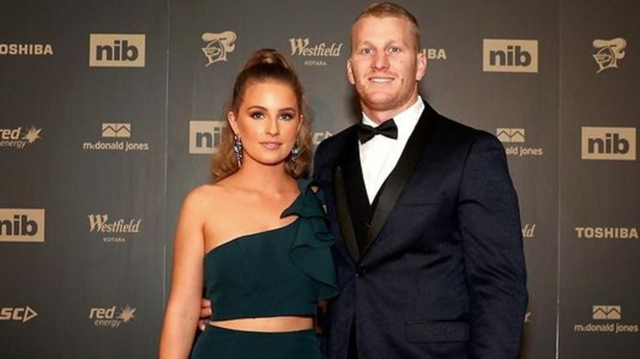 Newcastle Knights Mitch Barnett and wife Clare Barnett. Credit: Instagram