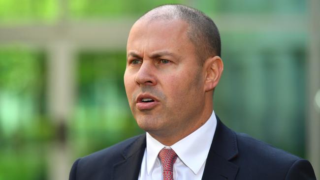 Treasurer Josh Frydenberg at a press conference at Parliament House in Canberra.