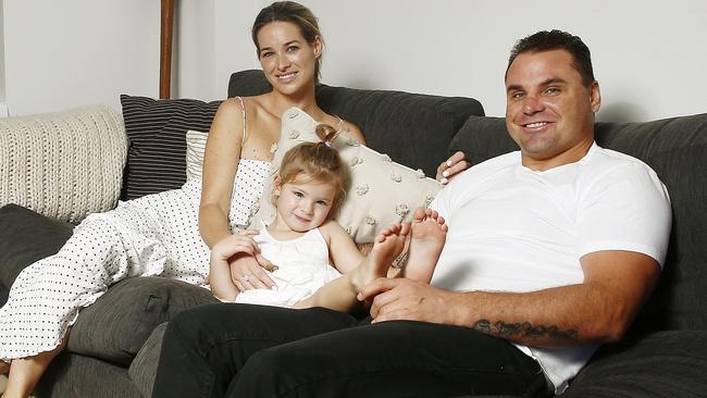 Elle and Anthony Watmough with their “miracle” daughter Jagger last year. Picture: John Appleyard