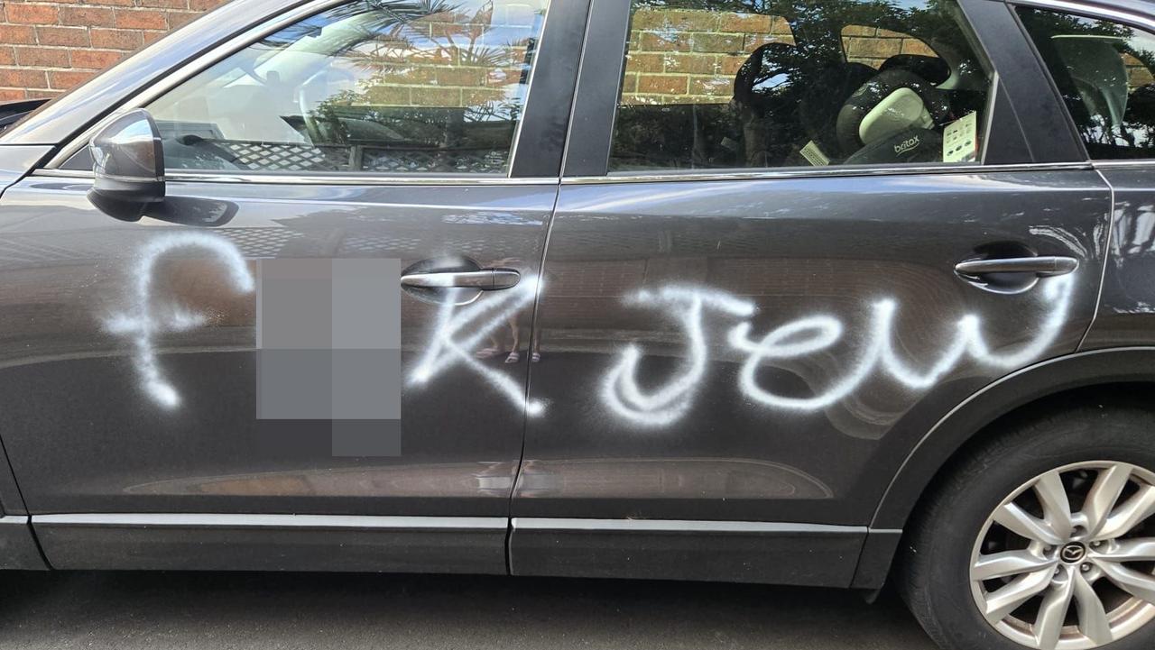 Anti-Semitic graffiti sprayed on See Lane in Kingsford this week. Picture: Supplied.,