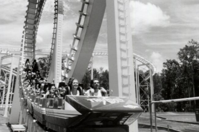 Dreamworld Thunderbolt rollercoaster 22 jan 1996