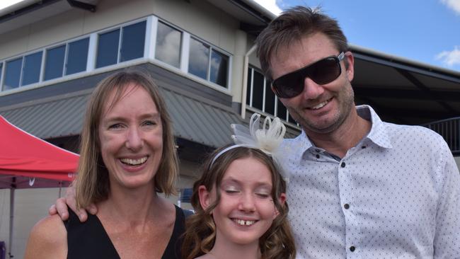 Ajuna Joyce, Hejira Convery and Phillip Joyce at the 100 Club Cup race day 2023 in Gympie.