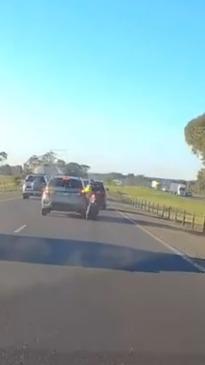  Dashcam footage of horrific moment motorbike clips car