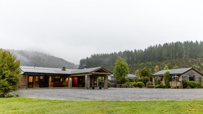 The entrance to Poronui’s main lodge on a winter’s day. Photography by Camilla Rutherford.