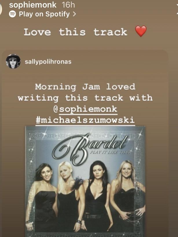 Sophie Monk shared an old Bardot album cover after the 20th anniversary of the group’s single Poison.