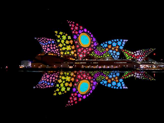 The Sydney Opera House illuminated as a part of the annual Vivid festival. Picture: Brendon Thorne