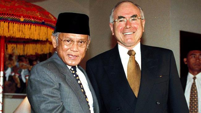 Indonesian president BJ Habibie with John Howard in Bali in 1999.