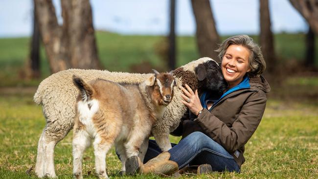 “I run the farm by myself,” says Nicole Slater, adding it’s like “Noah’s Ark” with a collection of rescue animals. Picture: Mark Stewart