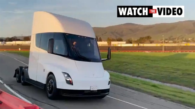 Tesla Semi revealed on test track