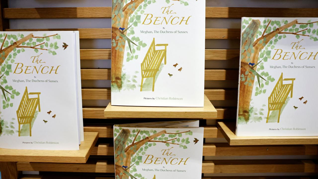 Children's book 'The Bench' by Meghan, Duchess of Sussex, in a bookshop in London. Picture: Tolga Akmen/AFP