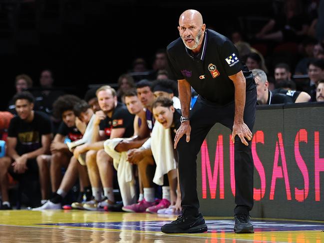 Sydney Kings coach Brian Goorjian has challenged struggling big man Cam Oliver to aim up. Picture: Getty Images