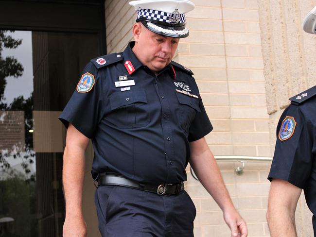 NT Police Assistant Commissioner Martin Dole outside the Alice Springs Local Court during an inquest into the death of Kumanjayi Walker. Picture: Jason Walls