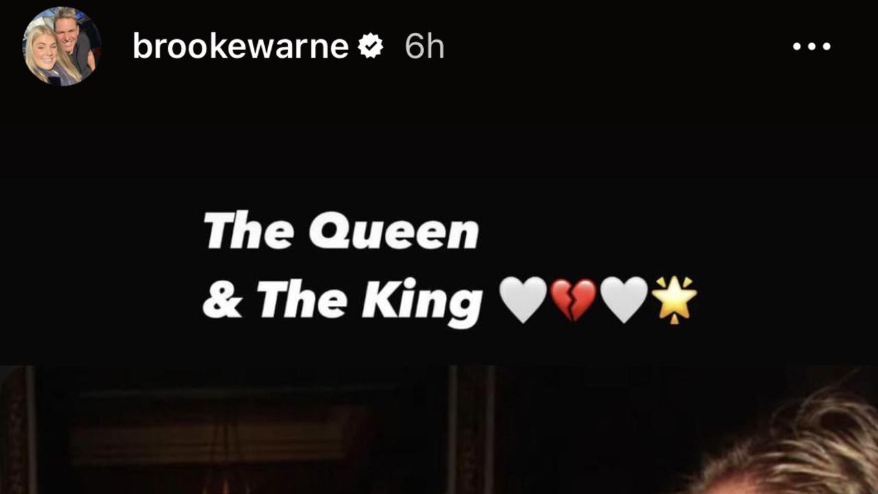 Brooke Warne paid tribute to the Queen following her death.