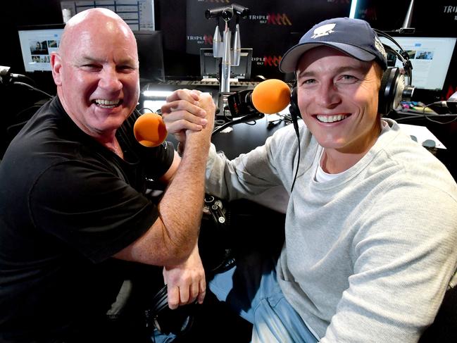 Triple M’s new-look drivetime Rush Hour show with Andrew Jarman and Bernie Vince. Picture: AAP Image/Sam Wundke.