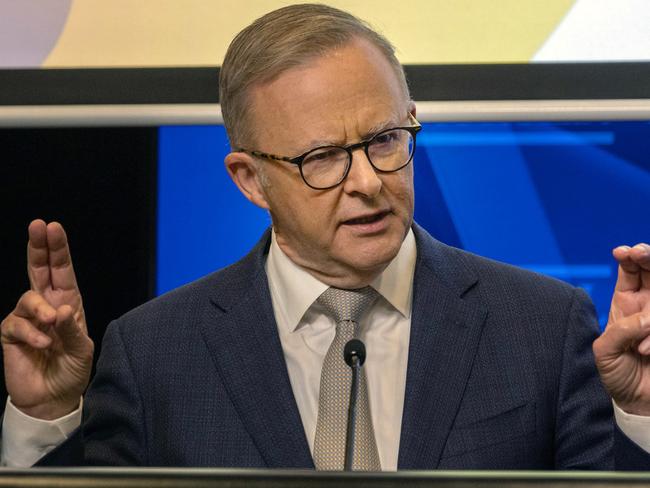 CANBERRA, AUSTRALIA - NewsWire Photos FEBRUARY, 5 2023: Prime Minister Anthony Albanese addressed the Chifley Research Centre Conference at the National Press Club in Canberra.Picture: NCA NewsWire / Gary Ramage