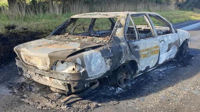 The stolen white EF Ford Falcon was found in Ventnor.