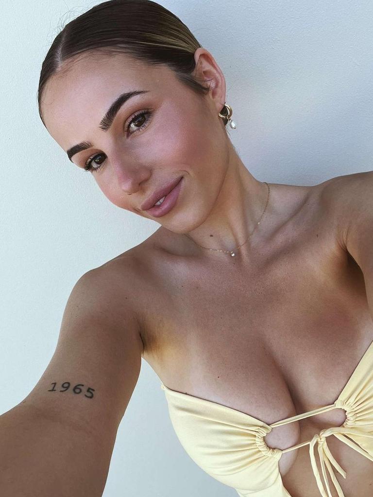 She made the admission during a chat on her It’s A Lot podcast with Brogan Laura, who appeared in the finale of FBoy Island. Picture: Instagram/AbbieChatfield