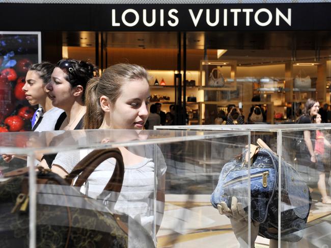 n22mp804 Chadstone shopping centre unveiled their new luxury precinct Sarah Baias from Narrewarren admires a Louis Vuitton handbag