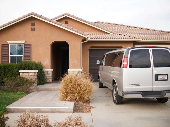 The house of horrors where the 13 Turpin children were imprisoned by their parents in Perris, southeast of Los Angeles. Picture: Sandy Huffaker 