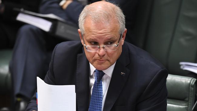 Scott Morrison in question time on Thursday. Picture: AAP