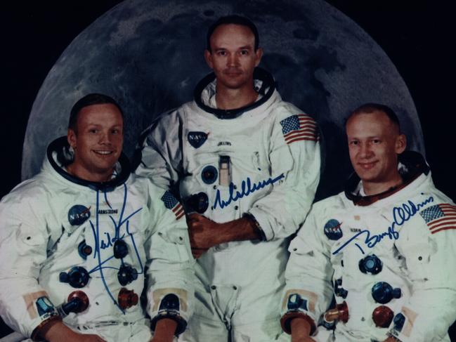 Apollo X1 Mission, NASA : (L-R)  Neil Armstrong, Michael Collins & Edwin  "Buzz" Aldrin. 14 July 1994