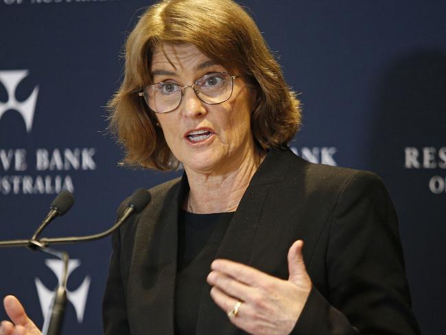 SYDNEY, AUSTRALIA - NewsWire Photos AUGUST 6 , 2024:   Reserve Bank Governor Michele Bullock delivers the RBA's Monetary Policy decision and Rates announcement. Picture: NewsWire / John Appleyard