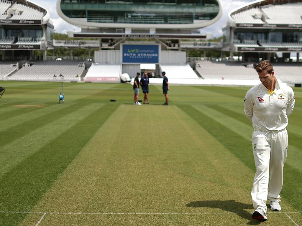 The Lord’s pitch was notably green two days out from play. Picture: Ryan Pierse/Getty Images