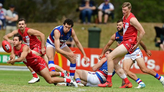 North Adelaide trainer Vaughan Taylor died following the Roosters’ season-opening loss to Central District at Elizabeth Oval on Saturday. Picture: Tom Huntley