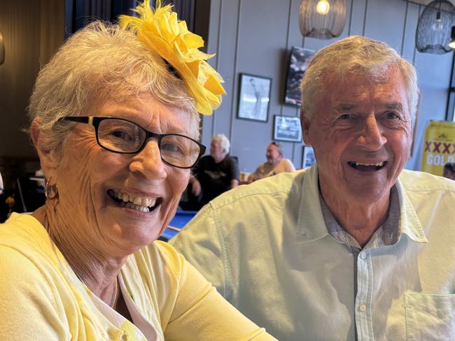 Pam and Gary Randall enjoying the fun of the Melbourne Cup at Maryborough Services and Citizen's Memorial Club.