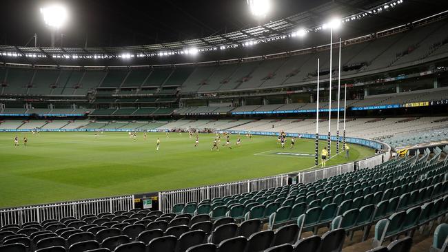 What football looked like without crowds ath the MCG Round 1. Picture: Getty Images