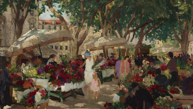 Carrick Fox’s Flower market, Nice (c 1926).