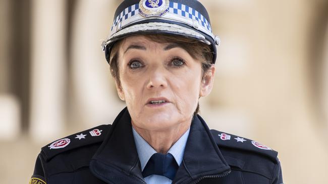 SYDNEY, AUSTRALIA, NewsWire, Saturday 20 May 2023.NSW Police Commissioner Karen Webb APM pictured talking to the media as the critical incident investigation continues into the incident involving a 95-year-old woman in Cooma.Picture: NewsWire/ Monique Harmer