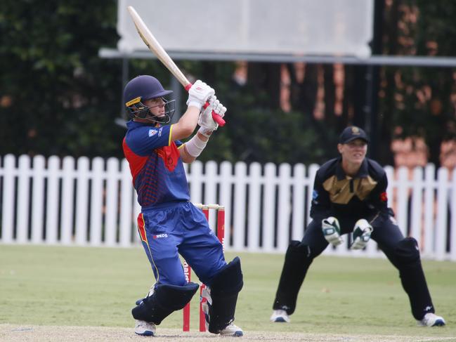 Noah Quayle hits out for Mosman at Allan Border Oval. Photo: Warren Gannon Photography