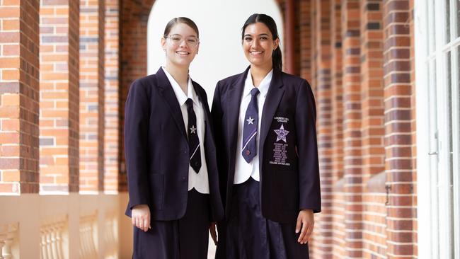 Lourdes Hill College captains Betty Angeli and Isabelle Logan. Picture: Contributed