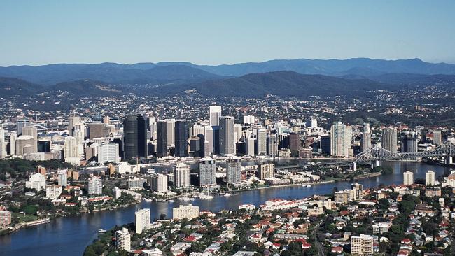 Looking west across New Farm and Kangaroo Point towards Brisbane city in 2005. Picture: Brisbane City Council