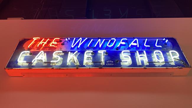 An elusive neon sign believed to originate in the Lockyer Valley or Toowoomba is on exhibition at the State Library of Queensland - curators and historians are calling of information on its origins. Picture: State Library or Queensland.