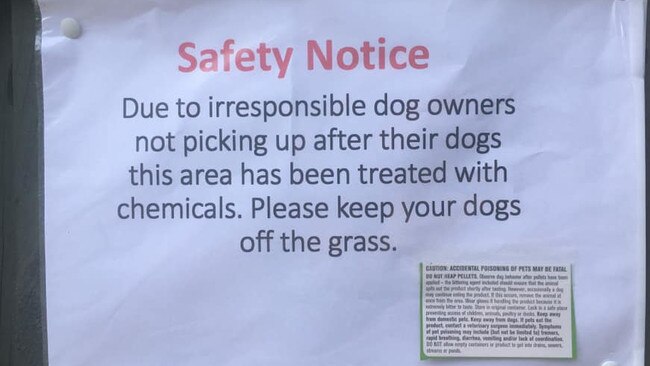 A warning sign was posted on the man’s fence. 