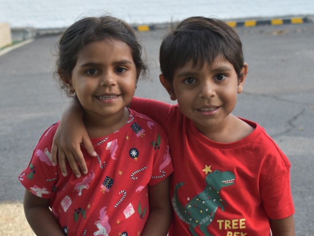 Te'o Major and Shanilja Major at the CBD Christmas Fair in Rockhampton on December 3, 2022.