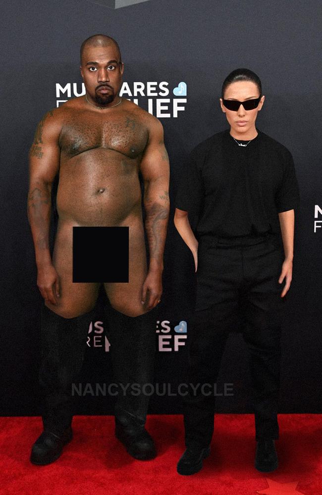 This AI generated, X-rated meme of Kanye West and wife Bianca Censori is going viral. Picture: X/@Nancysoulcycle