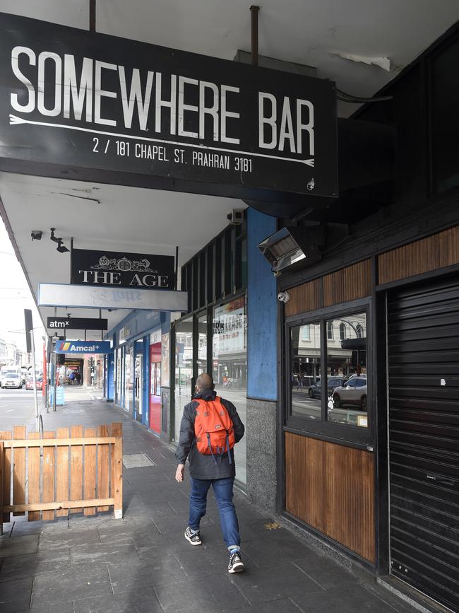 A positive case attended Somewhere Bar at 181 Chapel Street, Prahran on May 22 from 10.30pm-1am. Picture: Andrew Henshaw