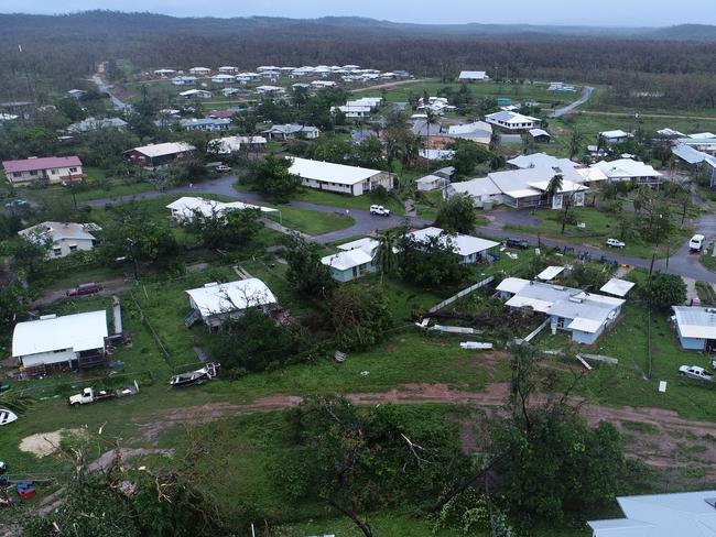 Lockhart River after Cyclone Trevor passed just south of the town. PHOTO: QFES