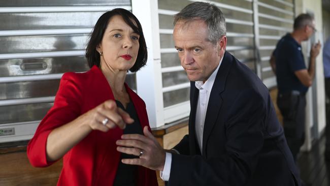 Bill Shorten and Labor candidate for Dawson Belinda Hassan. Picture: AAP