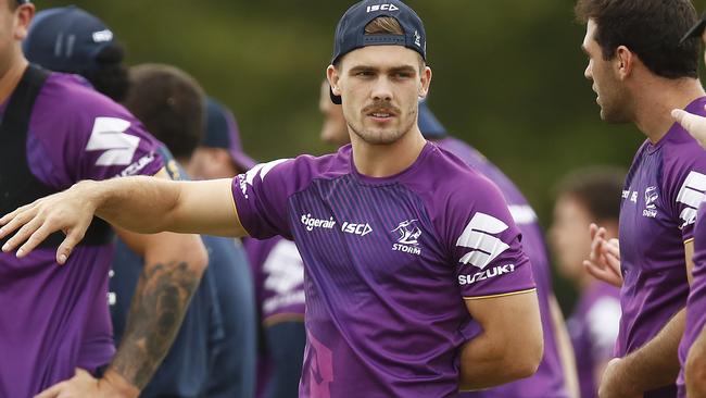 Ryan Papenhuyzen during a Melbourne Storm training session. Picture: Daniel Pockett/Getty Images