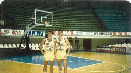 Former Gold Coast basketball players Greg Fox and Roger Smith.