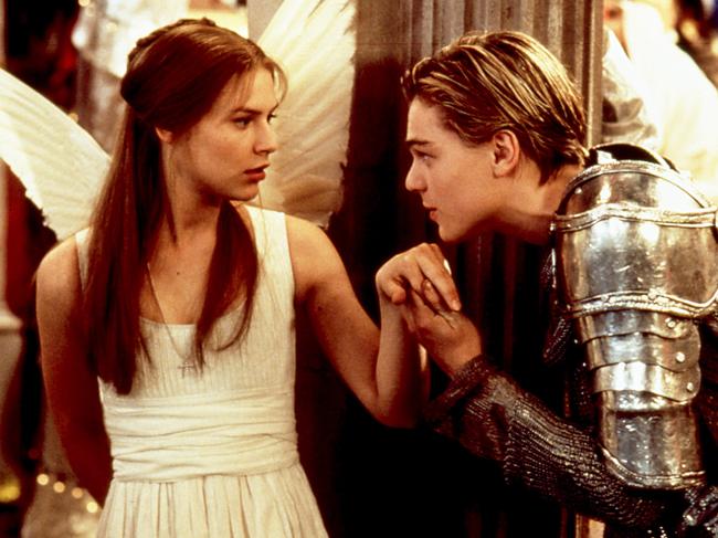 Claire Danes and Leonardo Di Caprio star in the 1996 film Romeo+Juliet. Picture: File