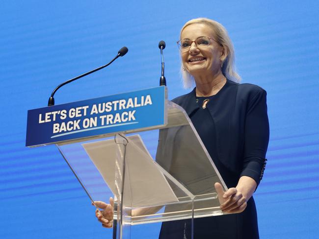 NCA 2025 FEDERAL ELECTION LIBERAL BUS. 13/04/2025Pictured is Deputy Leader of the Opposition Sussan Ley addressing the Liberal Party campaign launch held at the Liverpool Catholic Club at Prestons in western Sydney.Picture: Richard Dobson / NewsWire