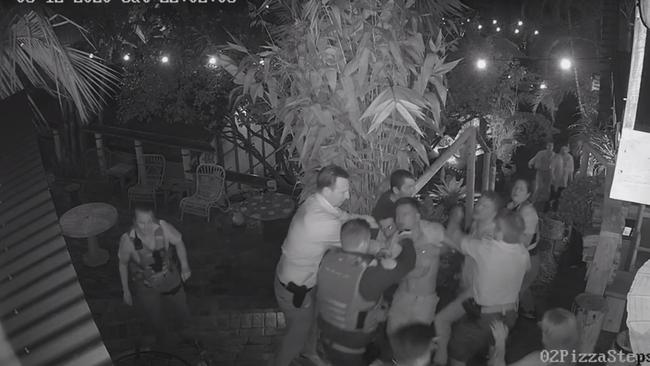 Screen grab of CCTV from the incident at Shady Palms in December 2020.